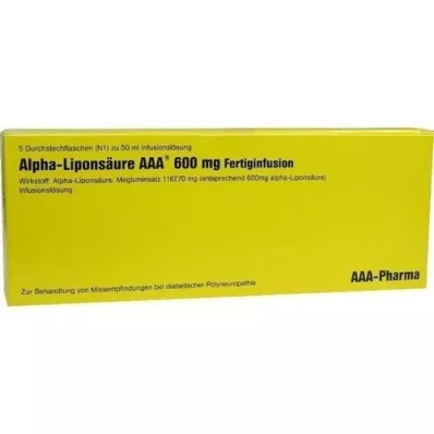 ALPHA LIPONSÄURE AAA Frascos para injectáveis de 600 mg, 5X50 ml