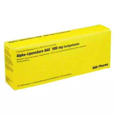 ALPHA LIPONSÄURE AAA Frascos para injectáveis de 600 mg, 5X50 ml