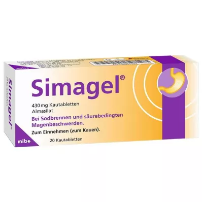 SIMAGEL Comprimidos mastigáveis, 20 unidades SIMAGEL Comprimidos mastigáveis, 20 unidades