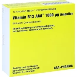 VITAMIN B12 AAA ampolas de 1000 μg, 10X1 ml