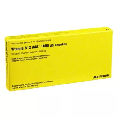 VITAMIN B12 AAA ampolas de 1000 μg, 10X1 ml