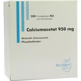 CALCIUMACETAT 950 mg comprimidos revestidos por película, 200 unidades