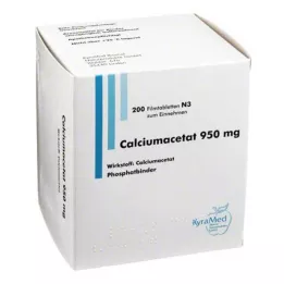 CALCIUMACETAT 950 mg comprimidos revestidos por película, 200 unidades