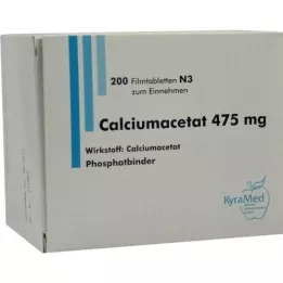 CALCIUMACETAT Comprimidos revestidos por película de 475 mg, 200 unidades