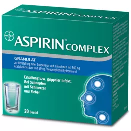 ASPIRIN COMPLEX Btl.w.Gran.z.Herst.e.Susp.z.Einn., 20 pcs
