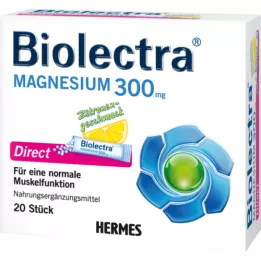 BIOLECTRA Magnésio 300 mg Direct Lemon Sticks, 20 unid
