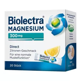 BIOLECTRA Magnésio 300 mg Direct Lemon Sticks, 20 unid