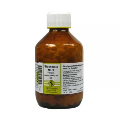 BIOCHEMIE 3 Ferrum phosphoricum D 6 Comprimidos, 1000 Cápsulas BIOCHEMIE 3 Ferrum phosphoricum D 6 Comprimidos, 1000 Cápsulas