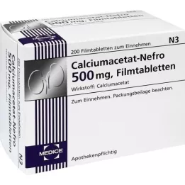CALCIUMACETAT NEFRO Comprimidos revestidos por película de 500 mg, 200 unidades