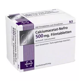 CALCIUMACETAT NEFRO Comprimidos revestidos por película de 500 mg, 200 unidades