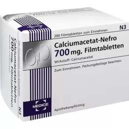 CALCIUMACETAT NEFRO Comprimidos revestidos por película de 700 mg, 200 unidades