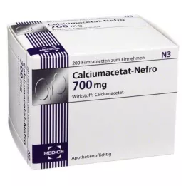 CALCIUMACETAT NEFRO Comprimidos revestidos por película de 700 mg, 200 unidades