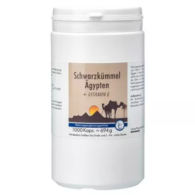 SCHWARZKÜMMEL ÄGYPTEN+E Cápsulas, 1000 Cápsulas