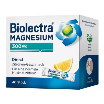 BIOLECTRA Magnésio 300 mg Direct Lemon Sticks, 40 unid