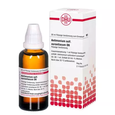 ANTIMONIUM SULFURATUM Diluição de aurantiacum D 6, 50 ml ANTIMONIUM SULFURATUM Diluição de aurantiacum D 6, 50 ml