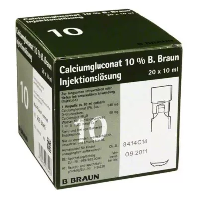 CALCIUMGLUCONAT 10% MPC Solução injetável, 20X10 ml