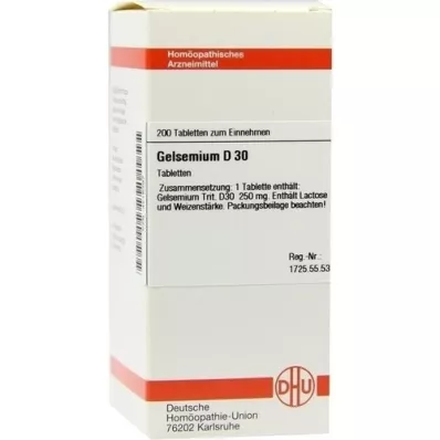 GELSEMIUM D 30 Comprimidos, 200 Cápsulas