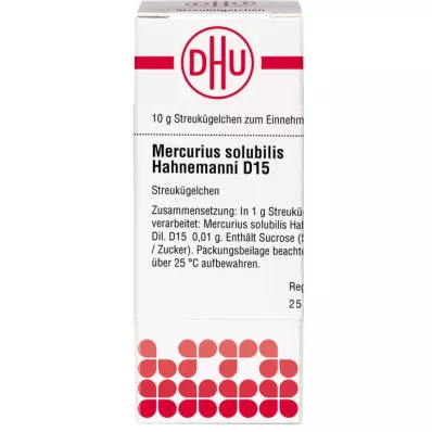 MERCURIUS SOLUBILIS Hahnemanni D 15 glóbulos, 10 g