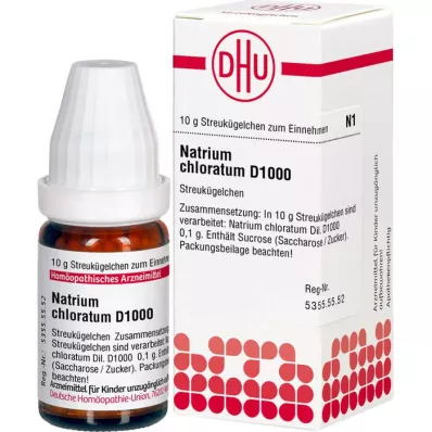 NATRIUM CHLORATUM D 1000 glóbulos, 10 g