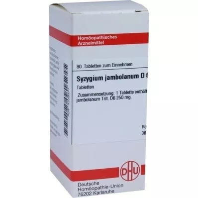 SYZYGIUM JAMBOLANUM D 6 Comprimidos, 80 Cápsulas