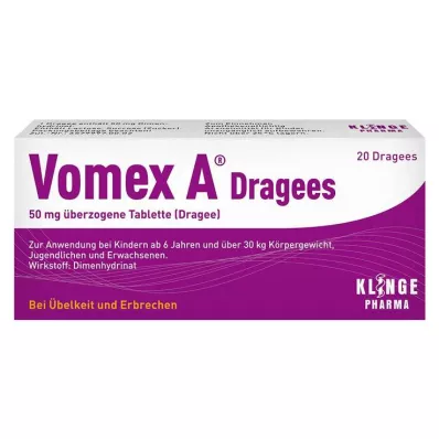 VOMEX A Dragees 50 mg comprimidos revestidos, 20 unidades VOMEX A Dragees 50 mg comprimidos revestidos, 20 unidades