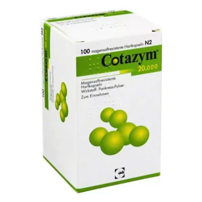 Cotazym 20.000 pellets cápsulas gastrorresistentes, 100 peças Cotazym 20.000 pellets cápsulas gastrorresistentes, 100 peças