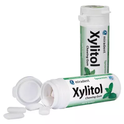 MIRADENT Pastilha elástica Xylitol Hortelã, 30 unid MIRADENT Pastilha elástica Xylitol Hortelã, 30 unid