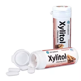 MIRADENT Pastilha elástica Xylitol Canela, 30 unid