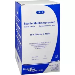 MULLKOMPRESSEN 10x20 cm estéril, 8 dobras, 25X2 pcs