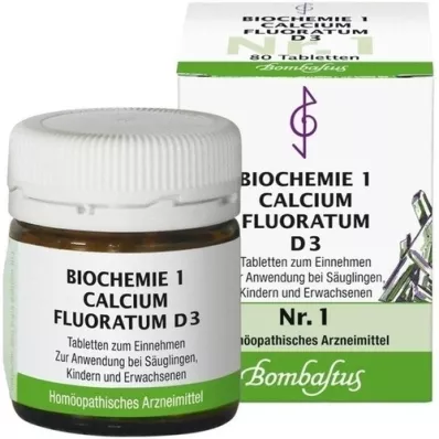 BIOCHEMIE 1 Calcium fluoratum D 3 comprimidos, 80 unid