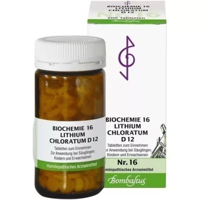 BIOCHEMIE 16 Clorato de lítio D 12 comprimidos, 200 unid