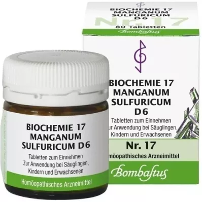 BIOCHEMIE 17 Manganum sulphuricum D 6 comprimidos, 80 unid