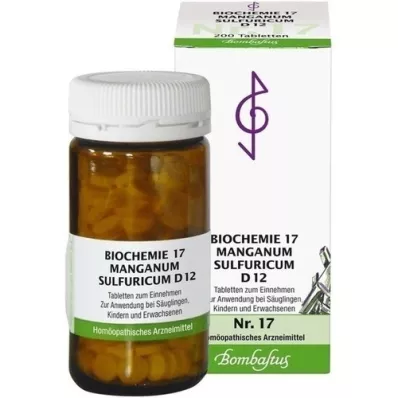 BIOCHEMIE 17 Manganum sulfuricum D 12 Comprimidos, 200 Cápsulas