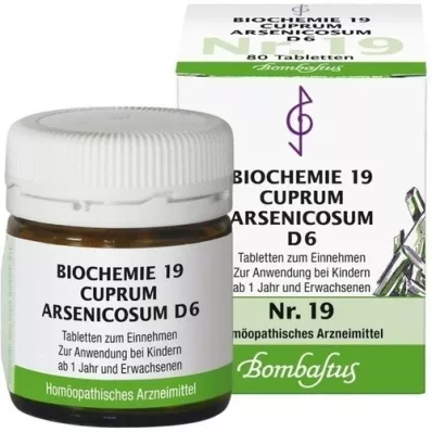 BIOCHEMIE 19 Cuprum arsenicosum D 6 Comprimidos, 80 Cápsulas