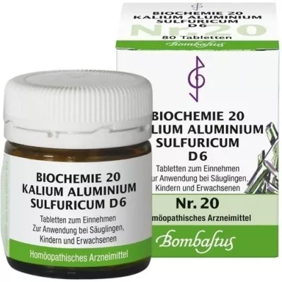 BIOCHEMIE 20 Potassium aluminium sulphuricum D 6 comprimidos, 80 unid