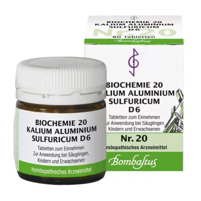 BIOCHEMIE 20 Potassium aluminium sulphuricum D 6 comprimidos, 80 unid