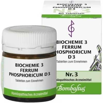 BIOCHEMIE 3 Ferrum phosphoricum D 3 Tablets, 80 Capsules