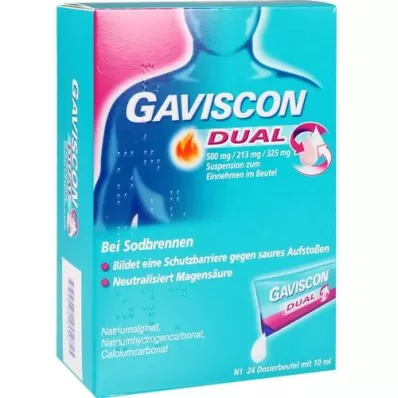 GAVISCON Suspensão dupla 500mg/213mg/325mg em saqueta, 24X10 ml