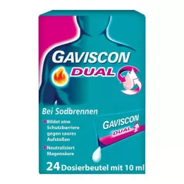 GAVISCON Suspensão dupla 500mg/213mg/325mg em saqueta, 24X10 ml