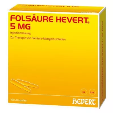 FOLSÄURE HEVERT Ampolas de 5 mg, 100 unid