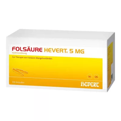 FOLSÄURE HEVERT Ampolas de 5 mg, 100 unid FOLSÄURE HEVERT Ampolas de 5 mg, 100 unid