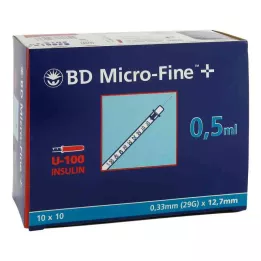 BD MICRO-FINE+ Insulinspr.0.5 ml U100 12.7 mm, 100X0.5 ml