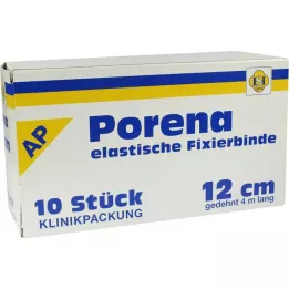 PORENA Ligadura elástica de gaze de 12 cm branca sem violoncelo, 10 unid