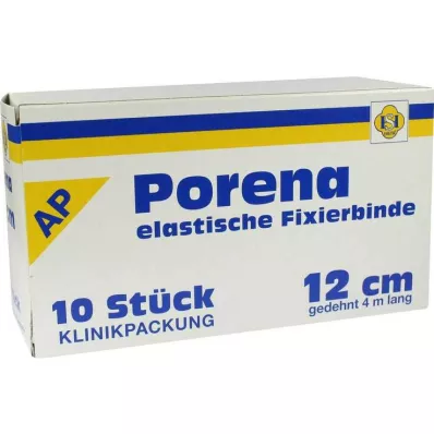 PORENA Ligadura elástica de gaze de 12 cm branca sem violoncelo, 10 unid