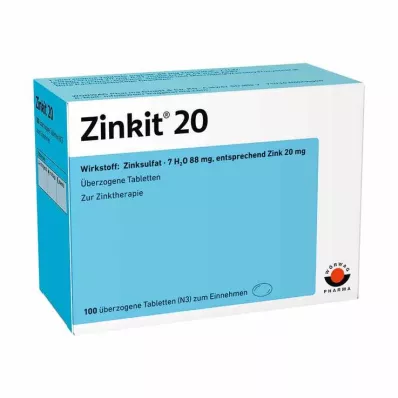 ZINKIT 20 comprimidos revestidos, 100 unidades ZINKIT 20 comprimidos revestidos, 100 unidades