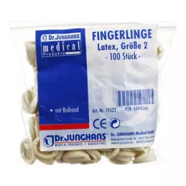 FINGERLING OP Látex tamanho 2 enrolado, 100 unidades