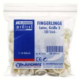 FINGERLING OP Látex tamanho 3 enrolado, 100 unidades