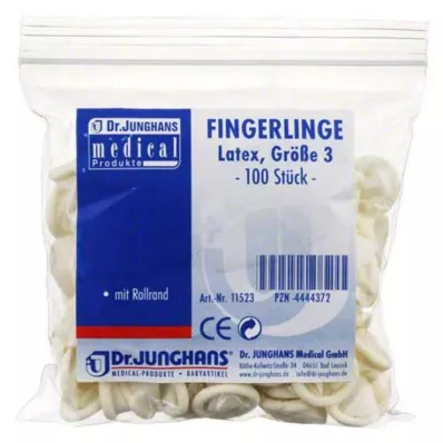 FINGERLING OP Látex tamanho 3 enrolado, 100 unidades