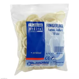 FINGERLING OP Látex tamanho 4 enrolado, 100 unidades