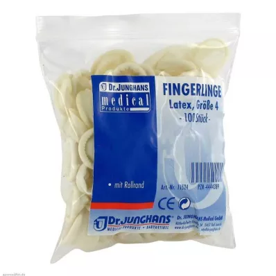 FINGERLING OP Látex tamanho 4 enrolado, 100 unidades